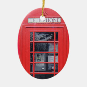 London Red Telephone Box Ceramic Tree Decoration