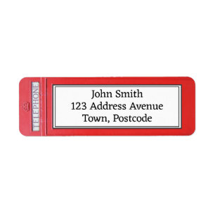 London Red Telephone Box Custom Return Address