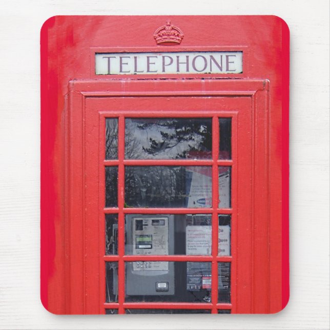 London Red Telephone Box Mouse Mat (Front)