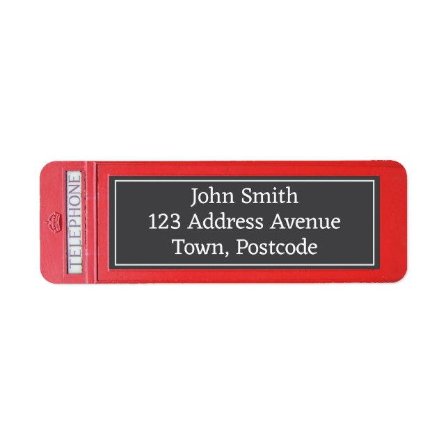 London Red Telephone Box Personal Address (Front)