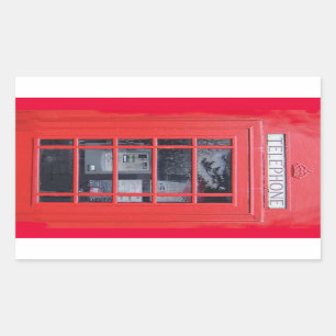 London Red Telephone Box Rectangular Sticker