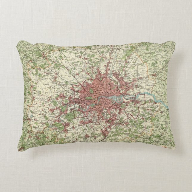 London Region Map Decorative Cushion (Front)