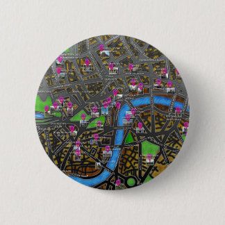 London Road Map 6 Cm Round Badge