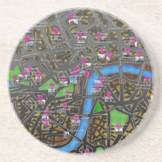 London Road Map Coaster