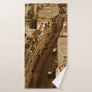 London rooftop view panorama with urban architectu bath towel