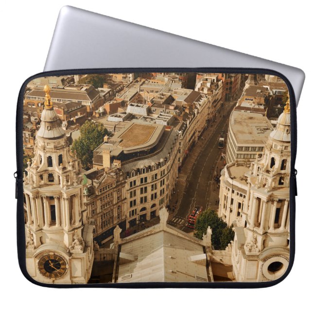 London rooftop view panorama with urban architectu laptop sleeve (Front)