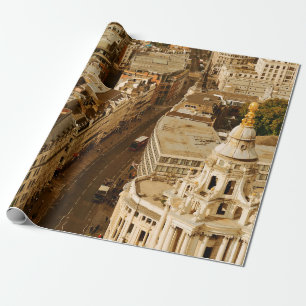 London rooftop view panorama with urban architectu wrapping paper