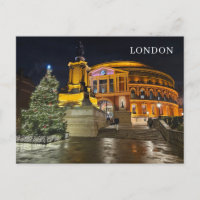London Royal Albert Hall at night postcard
