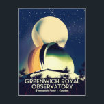 London Royal Observatory Greenwich Postcard<br><div class="desc">London Royal Observatory Greenwich London vintage style travel print poster art.</div>