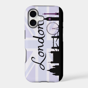 London Script on Union Jack Sky & Sites Purple
