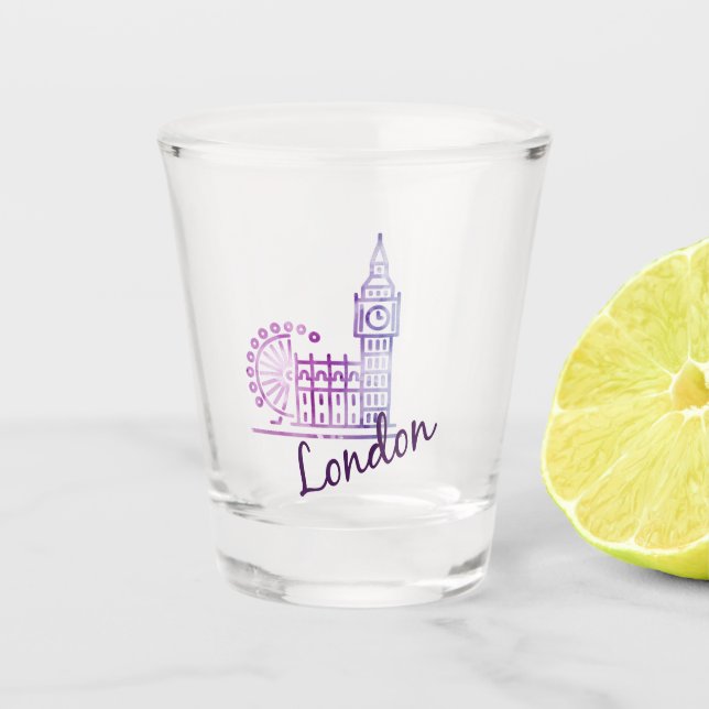 London Shot Glass – Big Ben UK Souvenir, Travel  (Front)