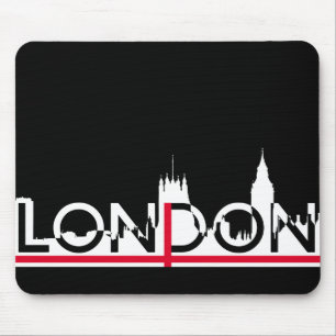 London silhouette and English flag Mouse Mat