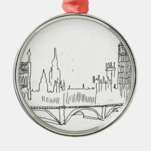 London Sketch Metal Tree Decoration