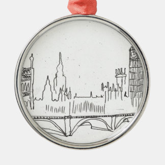 London Sketch Metal Tree Decoration