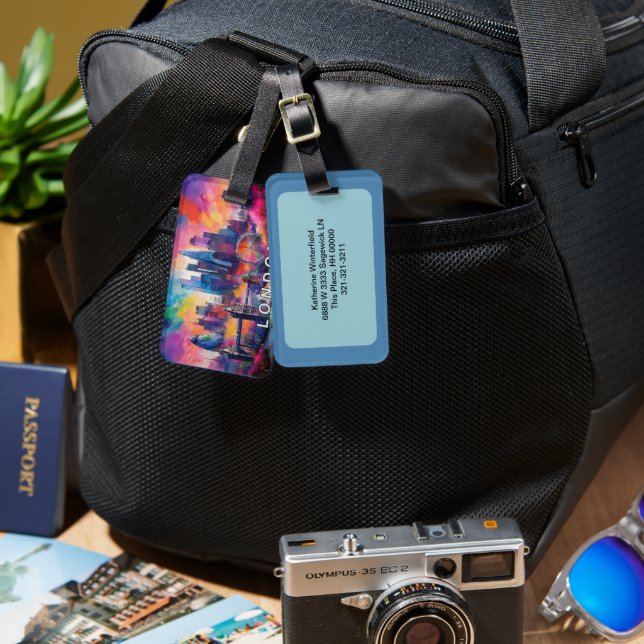 London Skyline Abstract Art Luggage Tag (Front & Back)