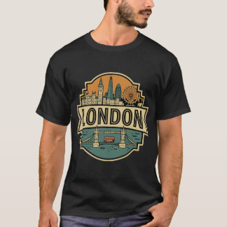 London Skyline and Tower Bridge United Kingdom  T-Shirt