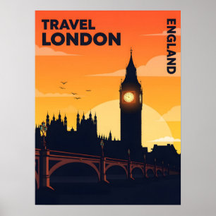 London skyline at sunset with big ben  poster