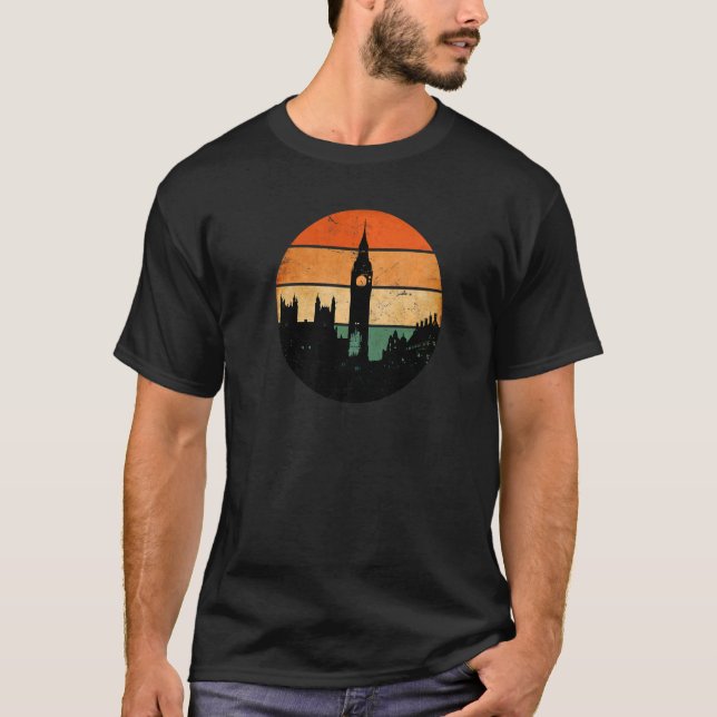 London Skyline Big Ben Palace of Westminster Abbey T-Shirt (Front)