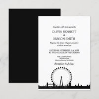 London Skyline Cityscape Wedding Invitation
