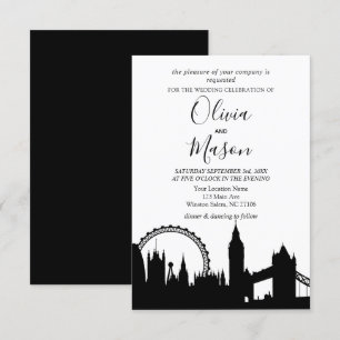 London Skyline Cityscape Wedding Invitation