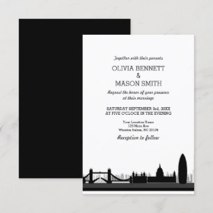 London Skyline Cityscape Wedding Invitation