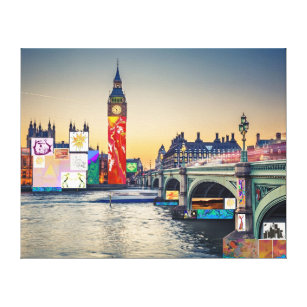 London Skyline Collage 3 inc Big Ben, Westminster Canvas Print