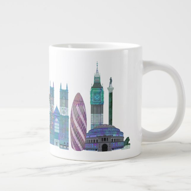 London Skyline Coloured Buildings Large Coffee Mug (Right)