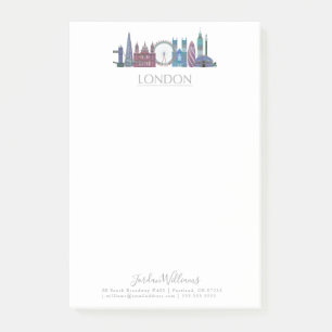 London Skyline Coloured Buildings Post-it Notes