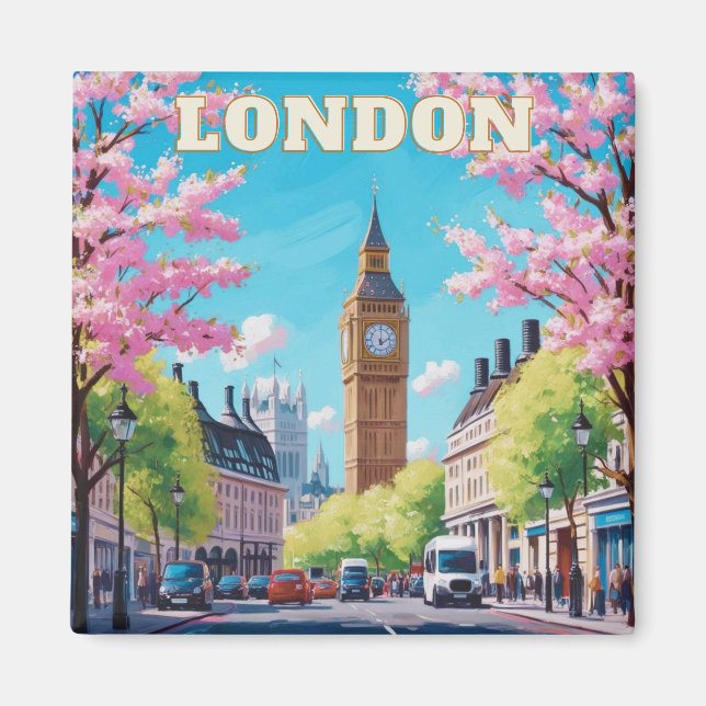 London Skyline Fridge Magnet – Iconic UK Souvenir (Front)