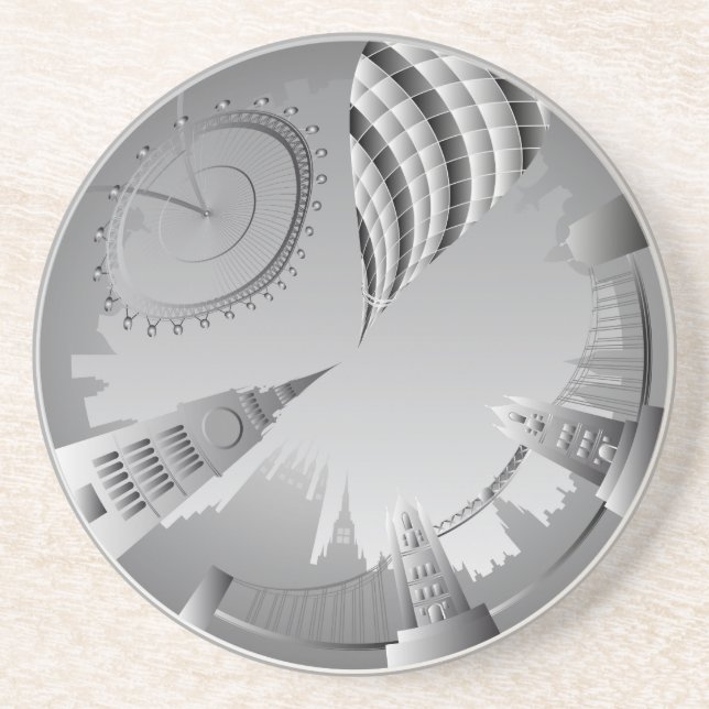 London skyline in a circle coaster (Front)