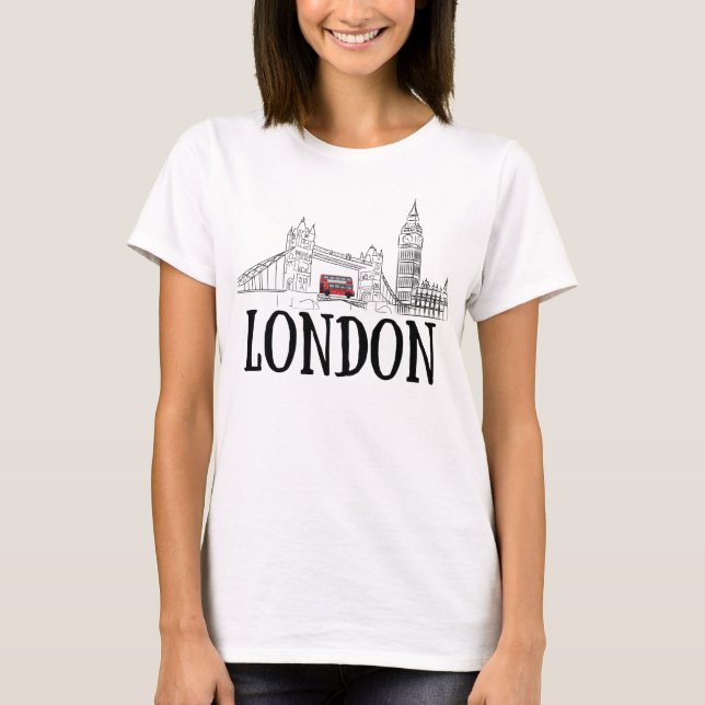 London Skyline/London Tourist Gift/London Hometown T-Shirt (Front)