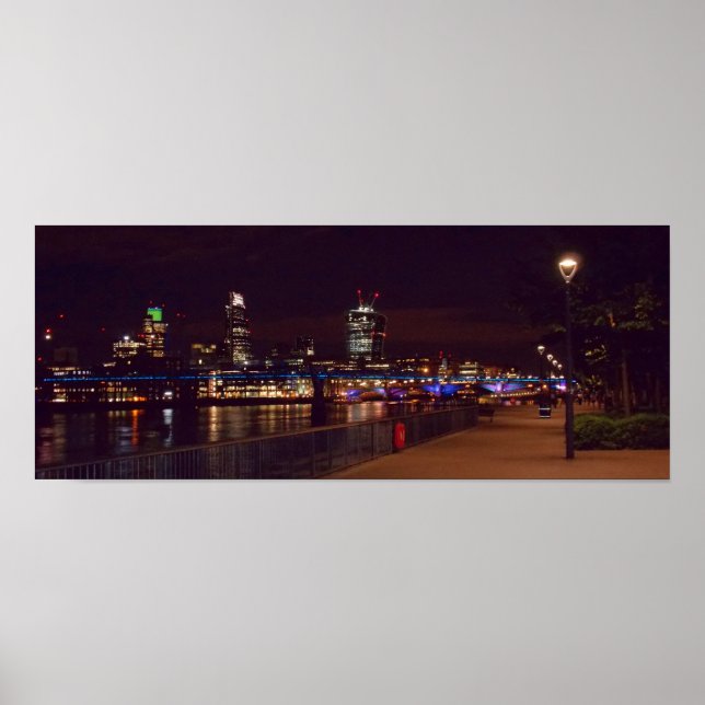 London Skyline & Millennium Bridge Poster (Front)