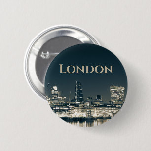 London Skyline Panorama Urban Souvenir Gift 6 Cm Round Badge