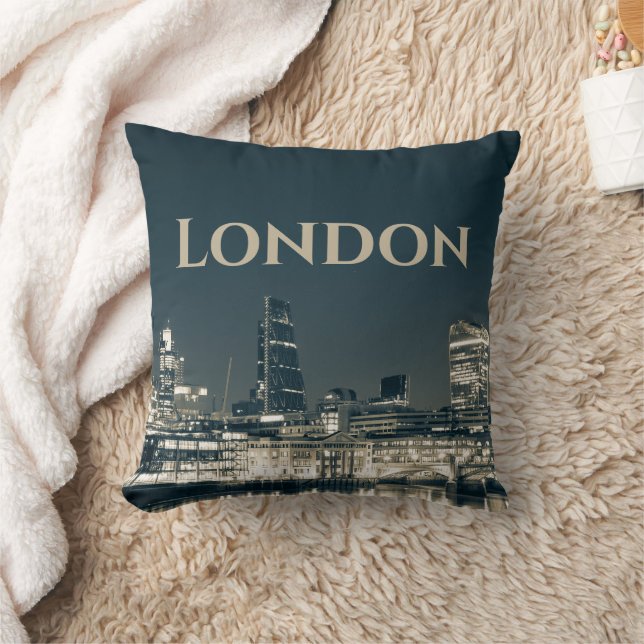 London Skyline Panorama Urban Souvenir Gift Cushion (Blanket)