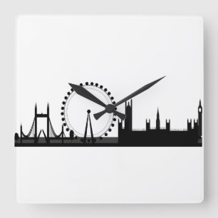 London Skyline Picture Black & White London Clock