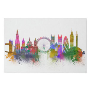 London Skyline - Rainbow Faux Canvas Print