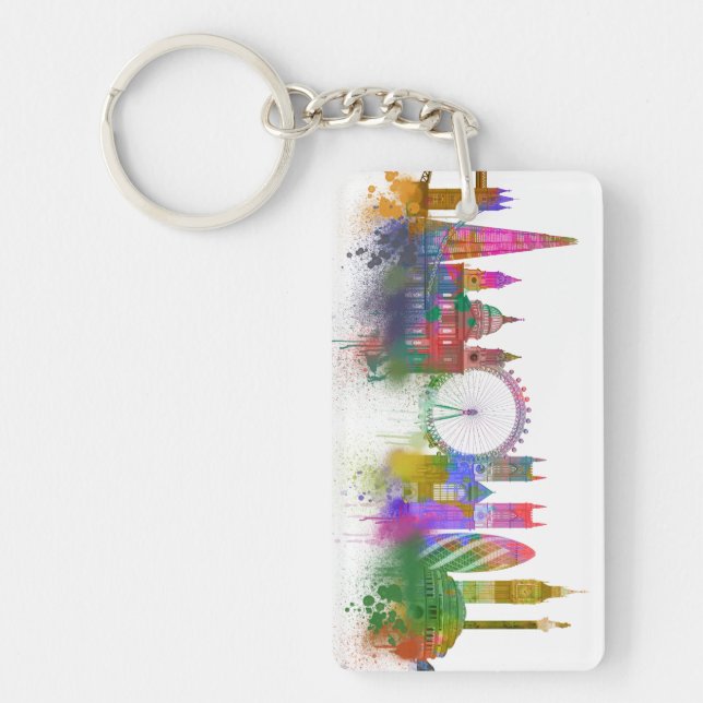 London Skyline - Rainbow Key Ring (Front)