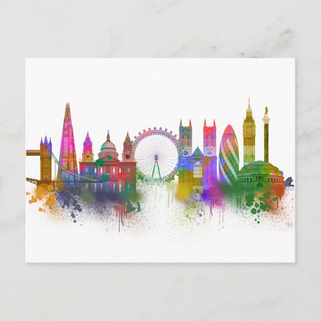 London Skyline - Rainbow Postcard (Front)