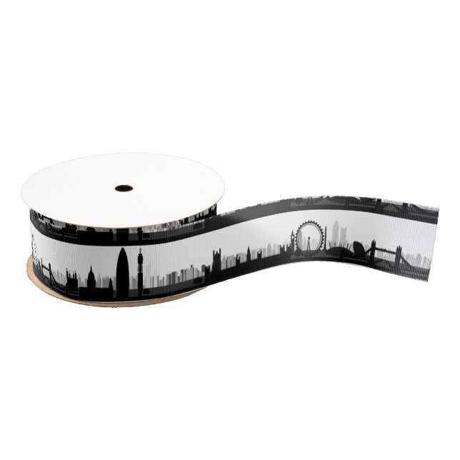 London Skyline Ribbon Grosgrain Ribbon (Spool)