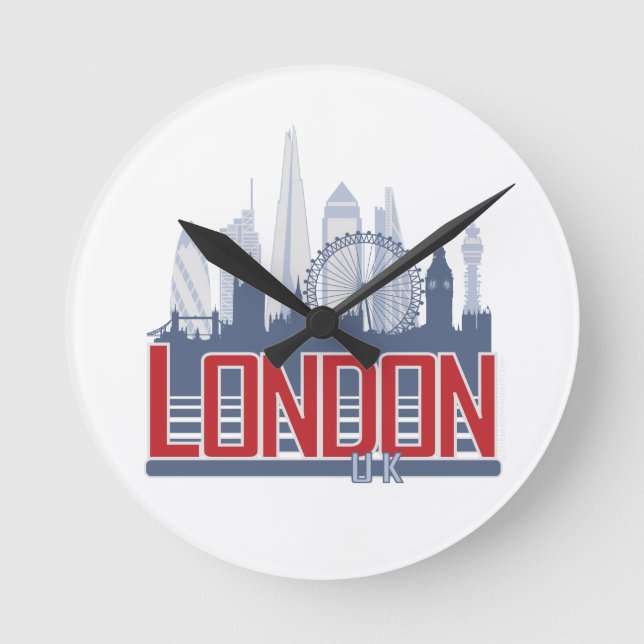 London Skyline Round Clock (Front)