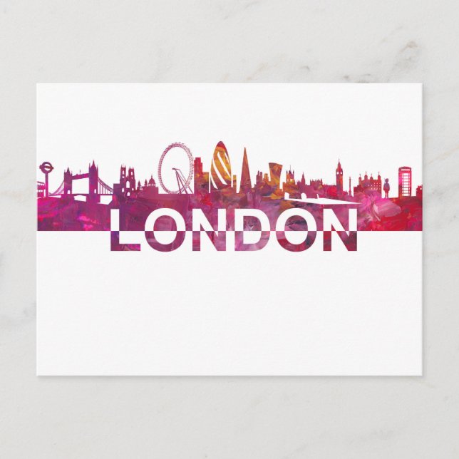 London Skyline Scissor Cut Giant Text Postcard (Front)