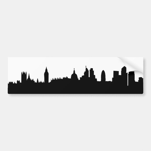 London skyline silhouette cityscape bumper sticker (Front)