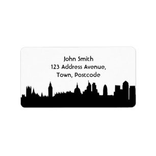 London skyline silhouette cityscape label