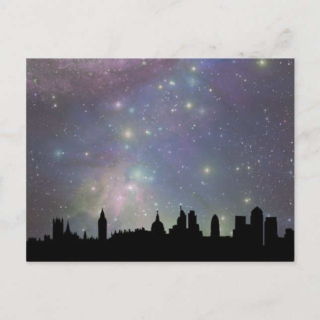 London skyline silhouette cityscape postcard (Front)