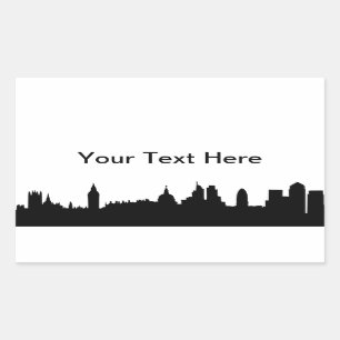 London skyline silhouette cityscape rectangular sticker