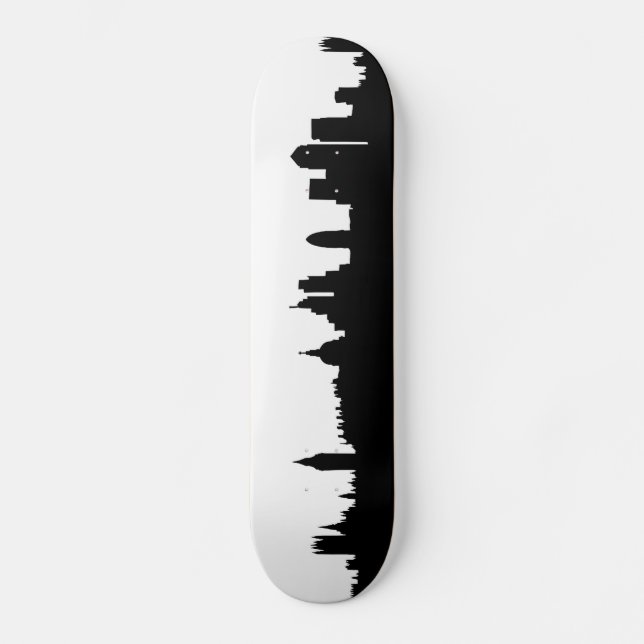 London skyline silhouette cityscape skateboard (Front)