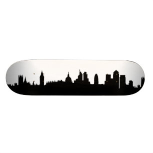 London skyline silhouette cityscape skateboard