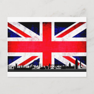 London Skyline Silhouette Postcard