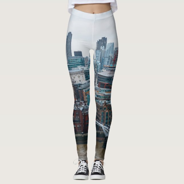 London Skyline: St. Paul's Aerial View Leggings (Front)