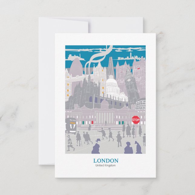London Skyline Thank You Card (Front)